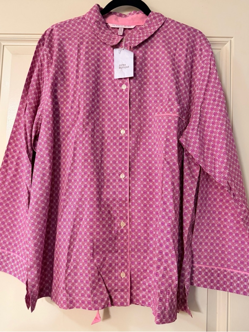 Victoria's Secret Pink Patterned 2 piece pajama set.